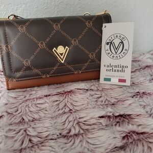 NWT Valentino Orlandi brown crossbody bag/wallet